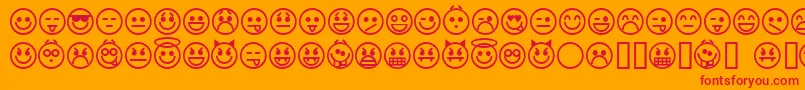 Fonte emoticons – fontes vermelhas em um fundo laranja