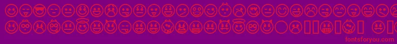 Police emoticons – polices rouges sur fond violet