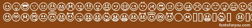 emoticons Font – White Fonts on Brown Background