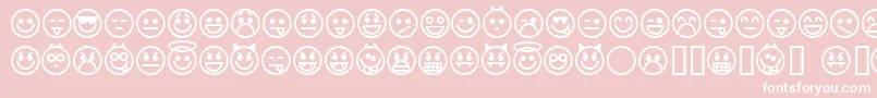 emoticons Font – White Fonts on Pink Background