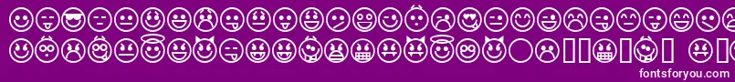 Police emoticons – polices blanches sur fond violet