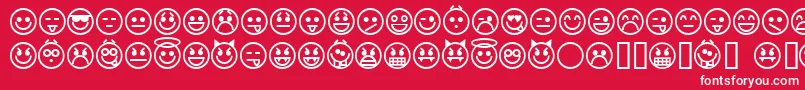 emoticons Font – White Fonts on Red Background