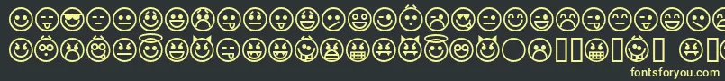 emoticons Font – Yellow Fonts on Black Background