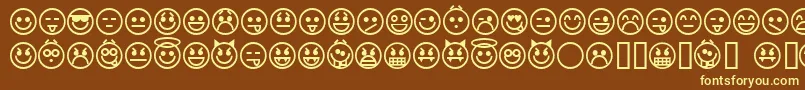 フォントemoticons – 黄色のフォント、茶色の背景