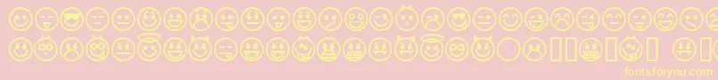 フォントemoticons – 黄色のフォント、ピンクの背景