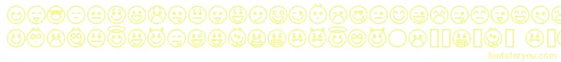 Police emoticons – polices jaunes sur fond blanc