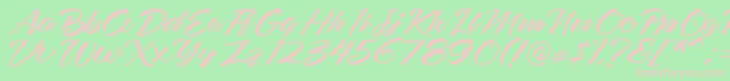 empatlima-Schriftart – Rosa Schriften auf grünem Hintergrund