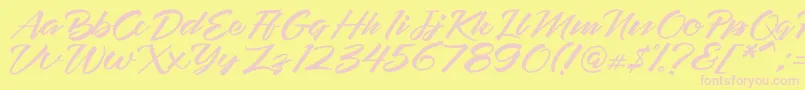 empatlima Font – Pink Fonts on Yellow Background