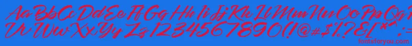 empatlima Font – Red Fonts on Blue Background