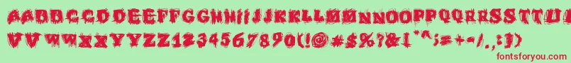 Czcionka Emperador Oscuro – czerwone czcionki na zielonym tle
