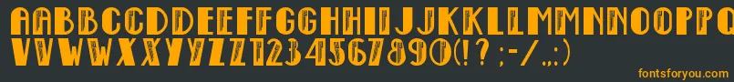 Empire State Deco Font – Orange Fonts on Black Background