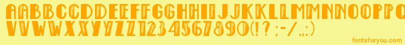Police Empire State Deco – polices orange sur fond jaune