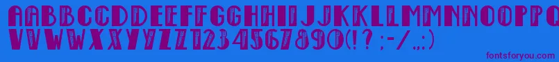 Empire State Deco Font – Purple Fonts on Blue Background