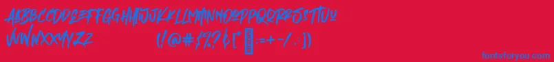 フォントEmpires – 赤い背景に青い文字