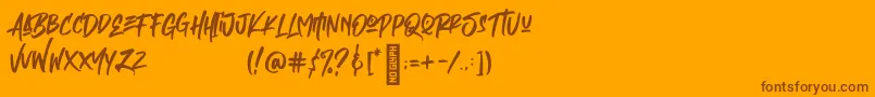 Empires Font – Brown Fonts on Orange Background