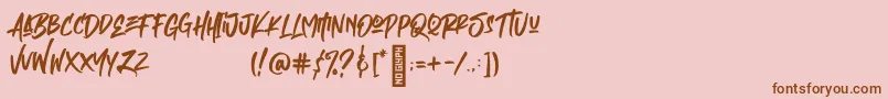 フォントEmpires – ピンクの背景に茶色のフォント
