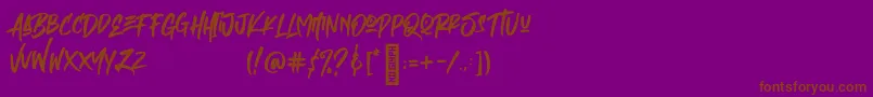 Empires-fontti – ruskeat fontit violetilla taustalla