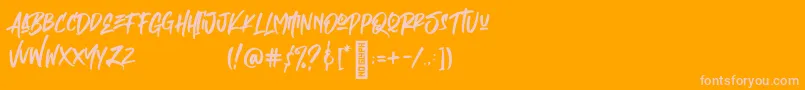Empires Font – Pink Fonts on Orange Background