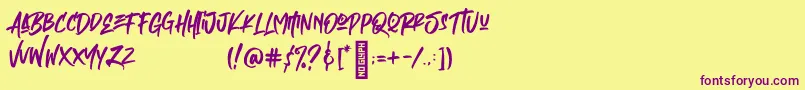 Empires Font – Purple Fonts on Yellow Background
