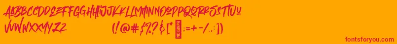 Шрифт Empires – красные шрифты на оранжевом фоне