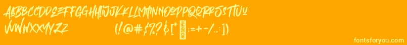 Шрифт Empires – жёлтые шрифты на оранжевом фоне