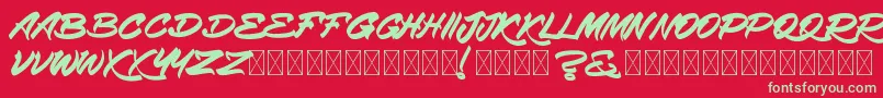 EmpireSamgor-Schriftart – Grüne Schriften auf rotem Hintergrund