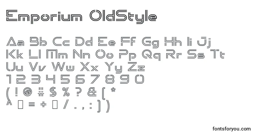 Czcionka Emporium OldStyle – alfabet, cyfry, specjalne znaki