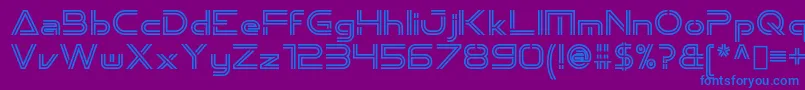 フォントEmporium OldStyle – 紫色の背景に青い文字