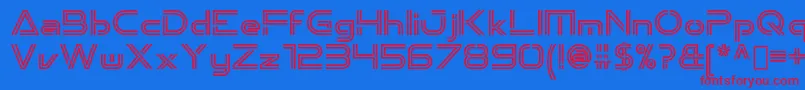 Police Emporium OldStyle – polices rouges sur fond bleu