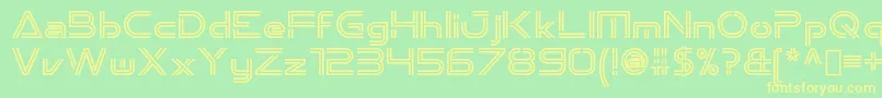 Emporium OldStyle-fontti – keltaiset fontit vihreällä taustalla