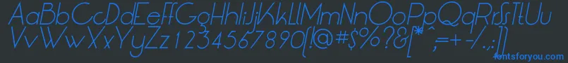 フォントLtOksanaLightItalic – 黒い背景に青い文字