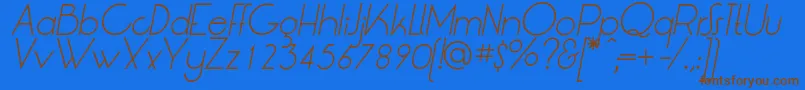 LtOksanaLightItalic Font – Brown Fonts on Blue Background