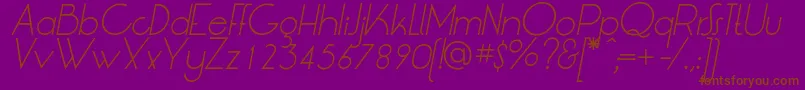 LtOksanaLightItalic Font – Brown Fonts on Purple Background