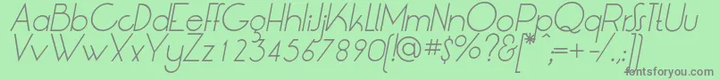 フォントLtOksanaLightItalic – 緑の背景に灰色の文字