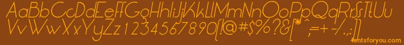 LtOksanaLightItalic Font – Orange Fonts on Brown Background