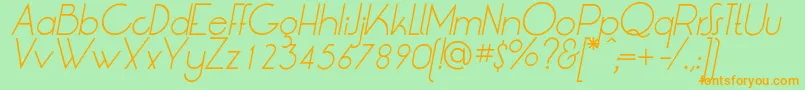 LtOksanaLightItalic Font – Orange Fonts on Green Background