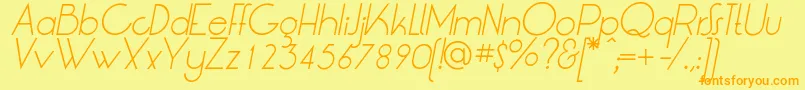 LtOksanaLightItalic Font – Orange Fonts on Yellow Background