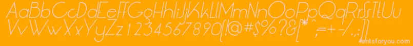 LtOksanaLightItalic-Schriftart – Rosa Schriften auf orangefarbenem Hintergrund