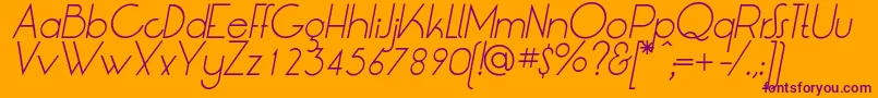 LtOksanaLightItalic Font – Purple Fonts on Orange Background