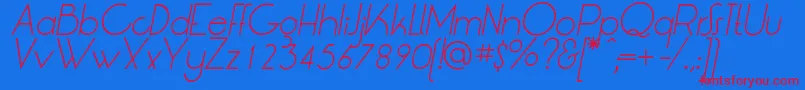 LtOksanaLightItalic Font – Red Fonts on Blue Background