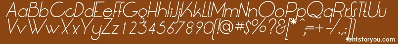 フォントLtOksanaLightItalic – 茶色の背景に白い文字