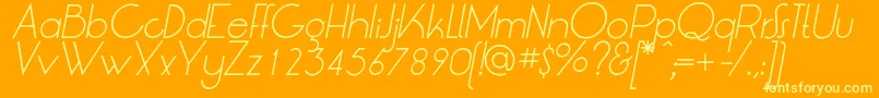 LtOksanaLightItalic-Schriftart – Gelbe Schriften auf orangefarbenem Hintergrund