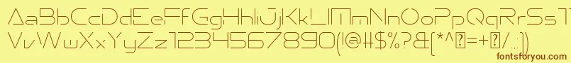 Emporium Thin Font – Brown Fonts on Yellow Background