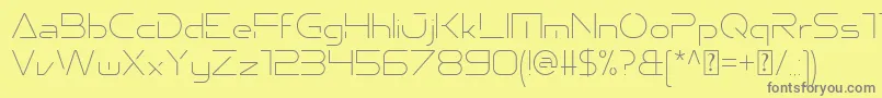 Emporium Thin Font – Gray Fonts on Yellow Background