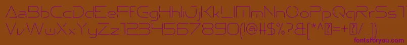 Emporium Thin Font – Purple Fonts on Brown Background