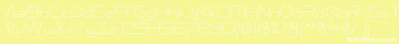 Emporium Thin Font – White Fonts on Yellow Background