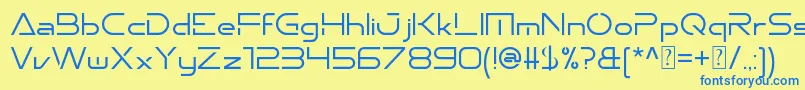 Emporium Font – Blue Fonts on Yellow Background