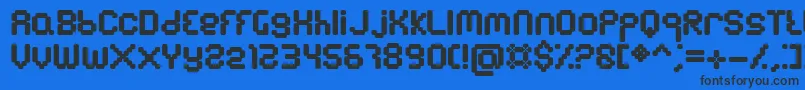 Emulator Font – Black Fonts on Blue Background