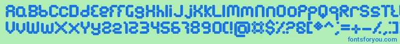 Emulator Font – Blue Fonts on Green Background