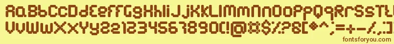 Emulator Font – Brown Fonts on Yellow Background